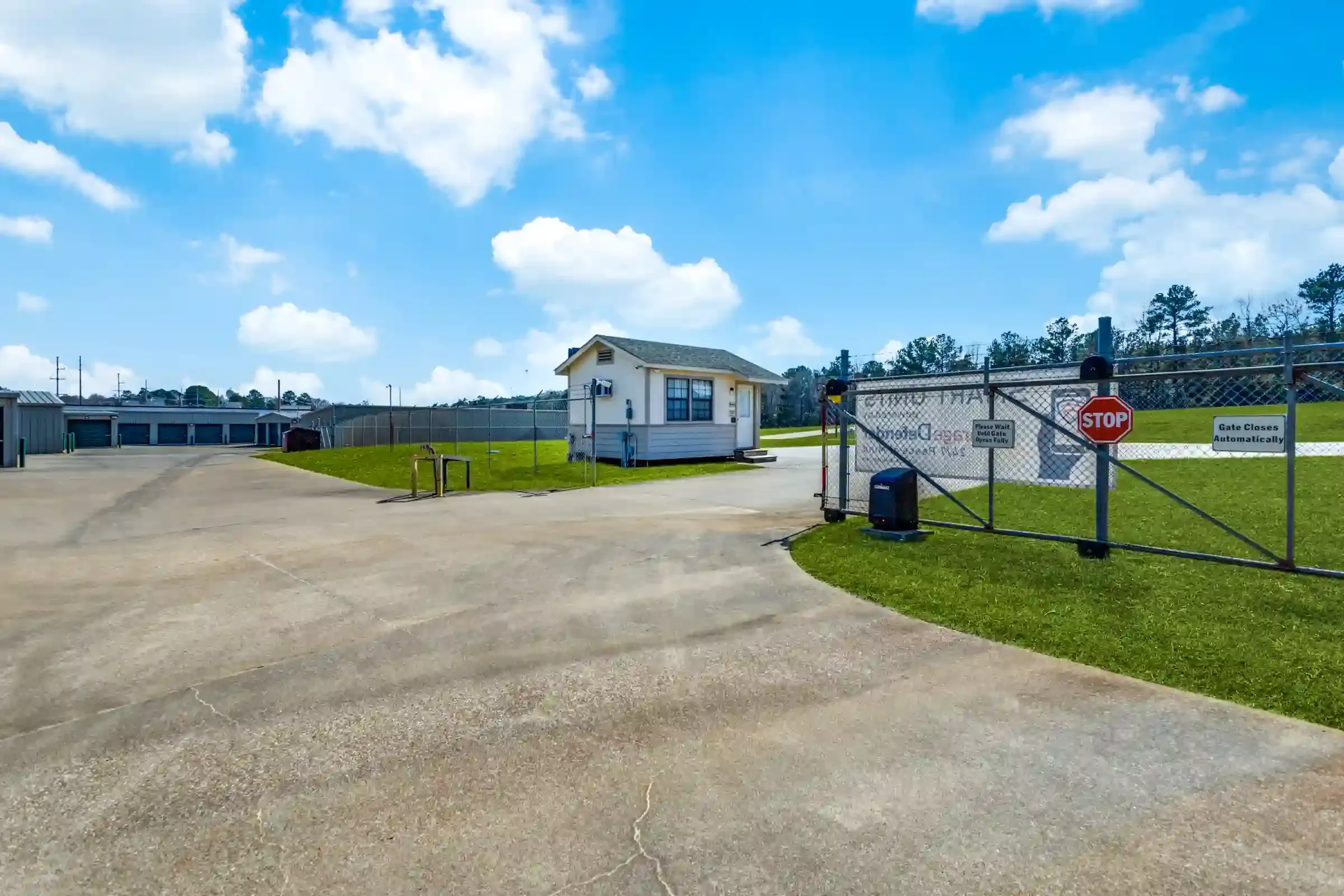 gated entry to storage facility units