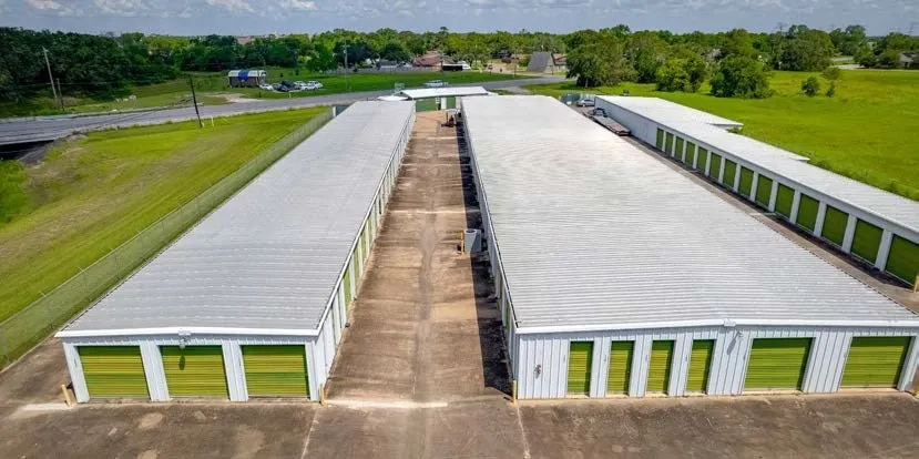 Sky view of storage facility Right Move Storage - Angleton