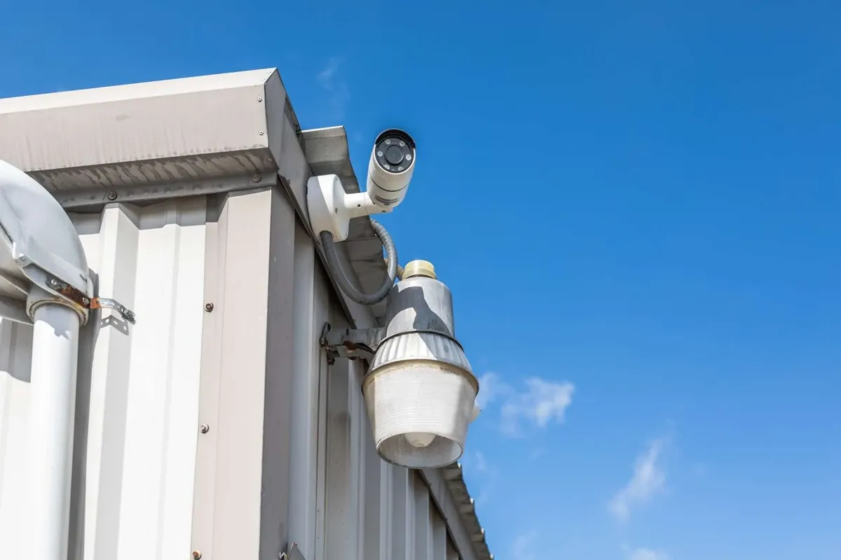 secure camera on storage facility