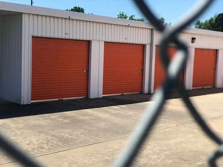 self storage units behind the facility