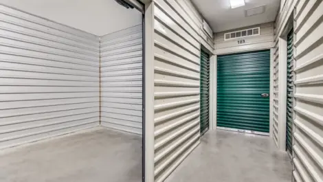 inside storage units with rolled up door