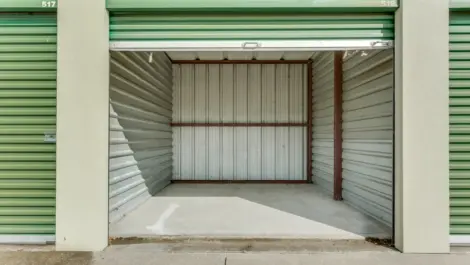 row of storage units with drive up access