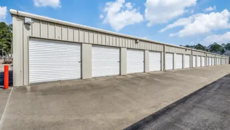 row of storage units outside