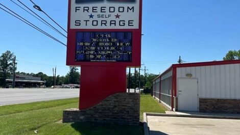 freedom storage facility sign