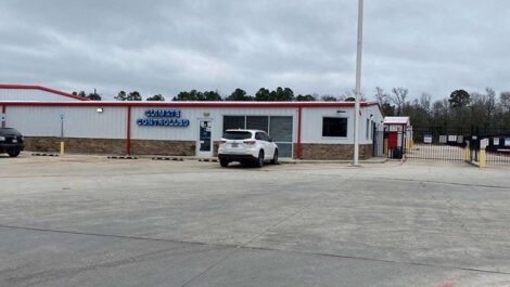 parking lot at storage facility