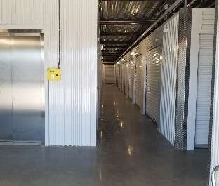 inside storage facility with units