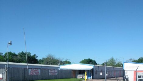 main entrance to self storage facility