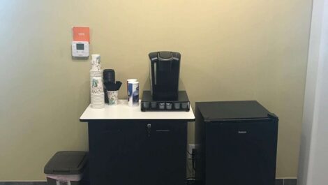 self storage office coffee area