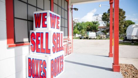 we sell boxes sign