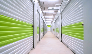 storage units with green line Galveston