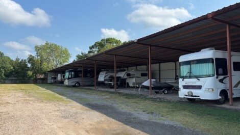 Huffmeister Boat & RV Storage covered parking storage for RV, boats, trailers, vehicles