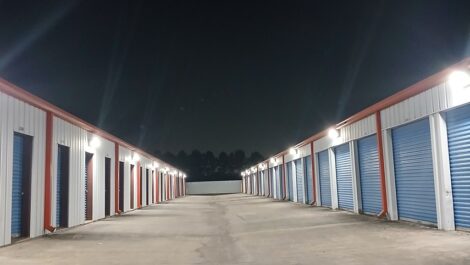 College Park Mini Storage brightly lit drive up storage